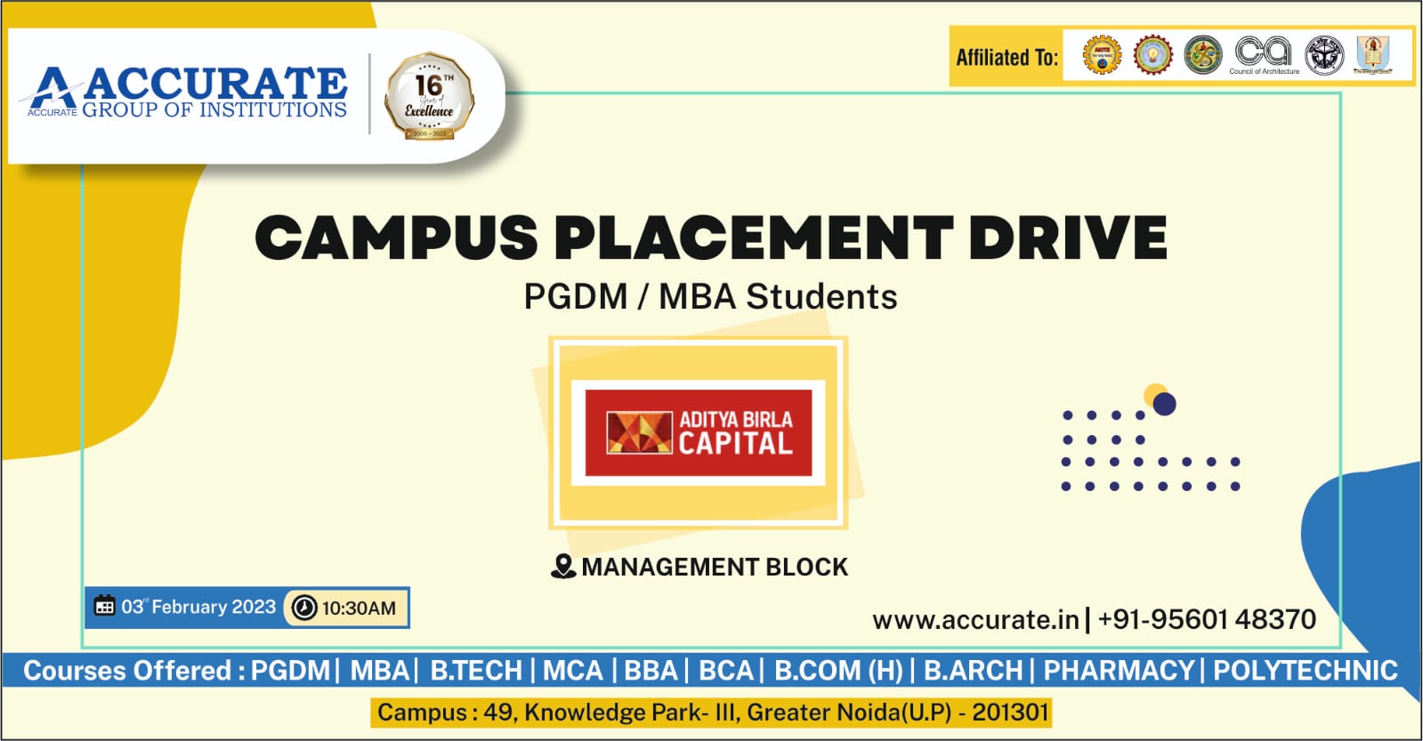 Campus Placement Drive for PGDM & MBA Student